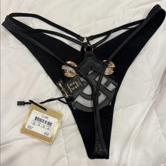 Honey Birdette Black and Gold Lingerie Set - Picture 3 of 4